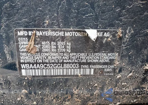 2016 BMW 428I Gran Coupe from USA, damaged, VIN WBA4A9C52GGL88003